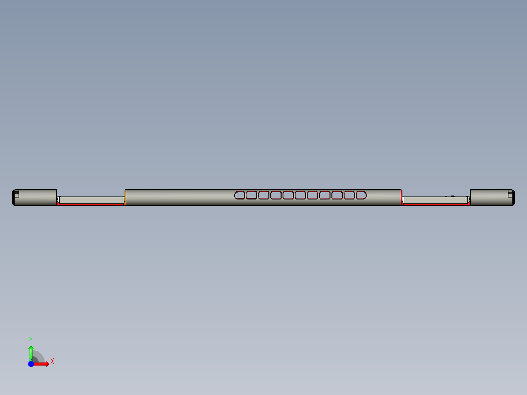 THINKPAD电脑键盘壳铣HINGE缺口程序模型前视图