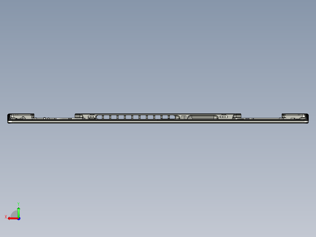THINKPAD电脑键盘壳铣HINGE缺口程序模型后视图