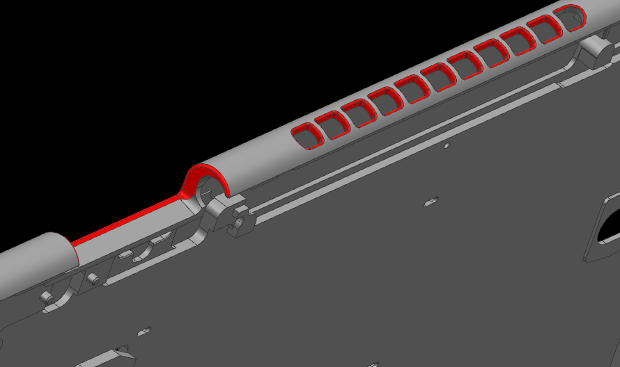THINKPAD电脑键盘壳铣HINGE缺口程序模型