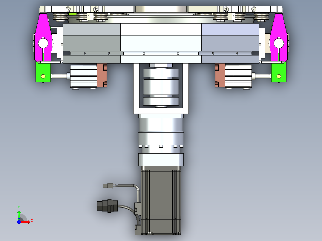 椭圆环形导轨输送线 同步带传动24个工位精密循环线前视图
