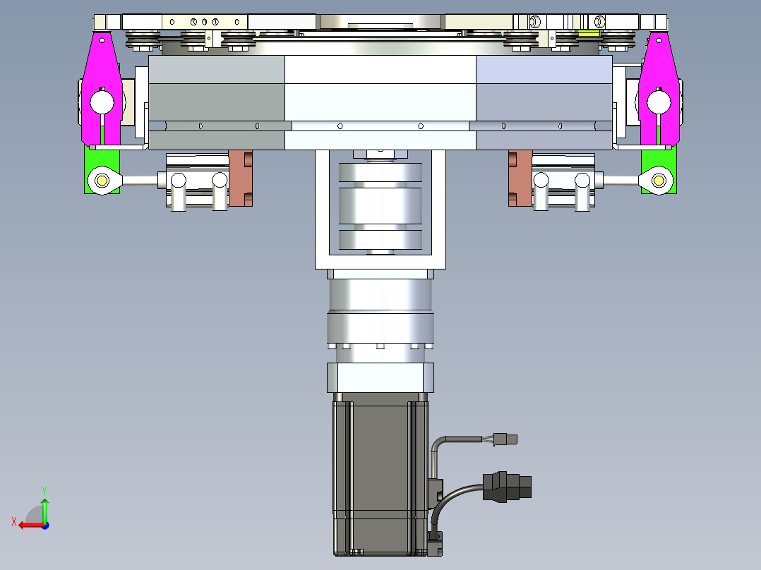 椭圆环形导轨输送线 同步带传动24个工位精密循环线后视图
