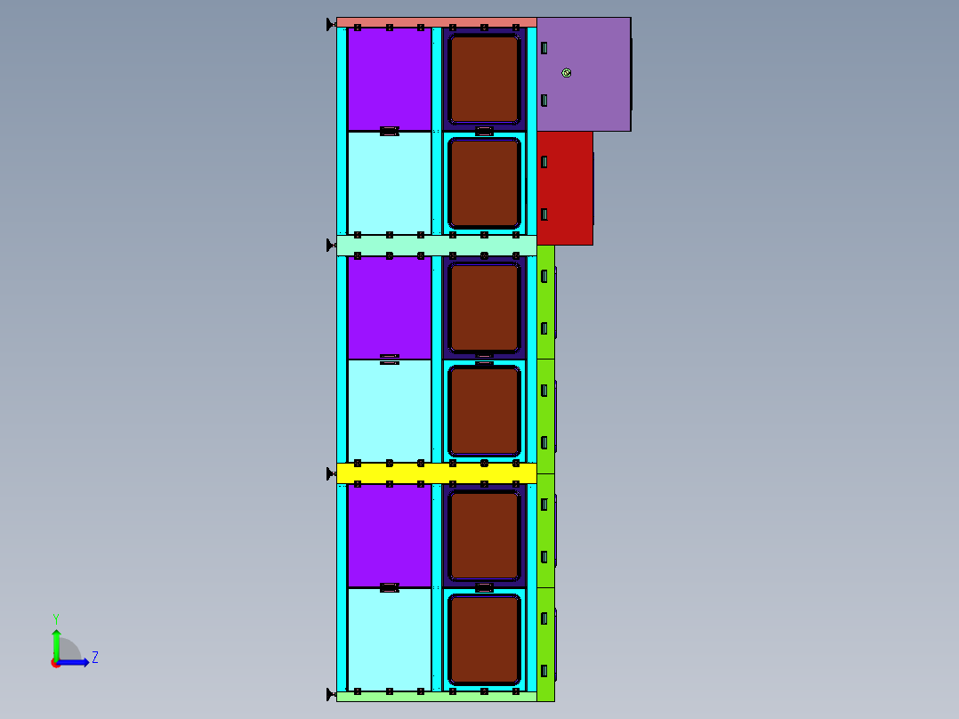膜边际可控的制造板层压机左视图