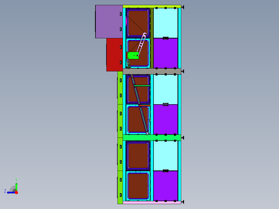 膜边际可控的制造板层压机右视图