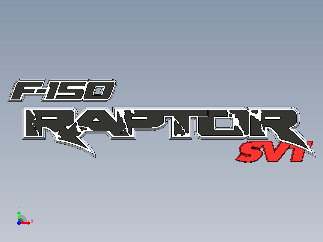 A2004900-福特F150猛禽车标前视图