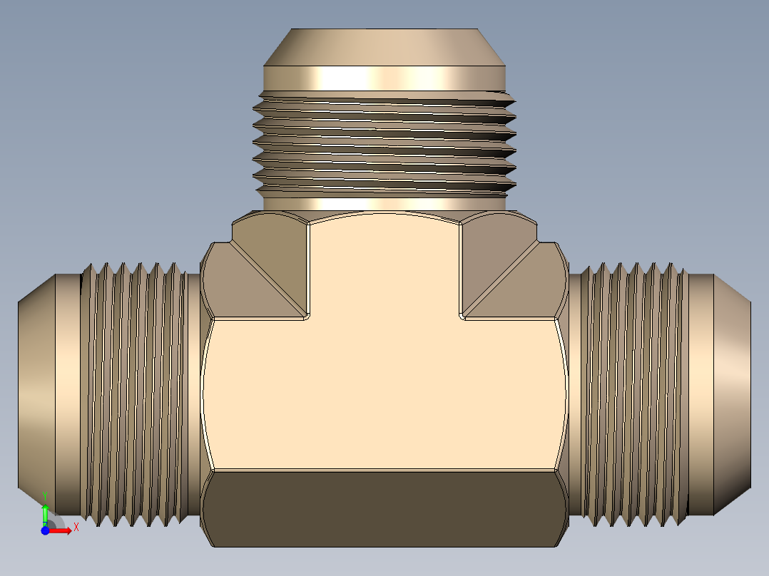 B3004542-三通管接头喇叭口前视图