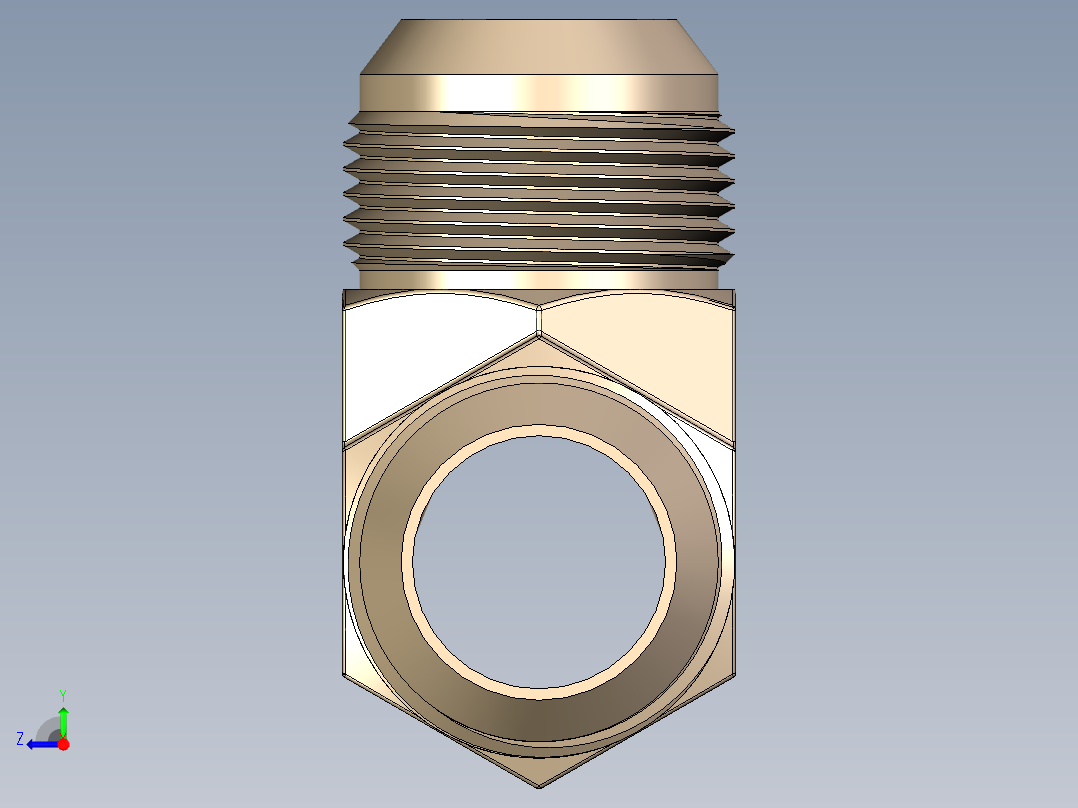 B3004542-三通管接头喇叭口右视图