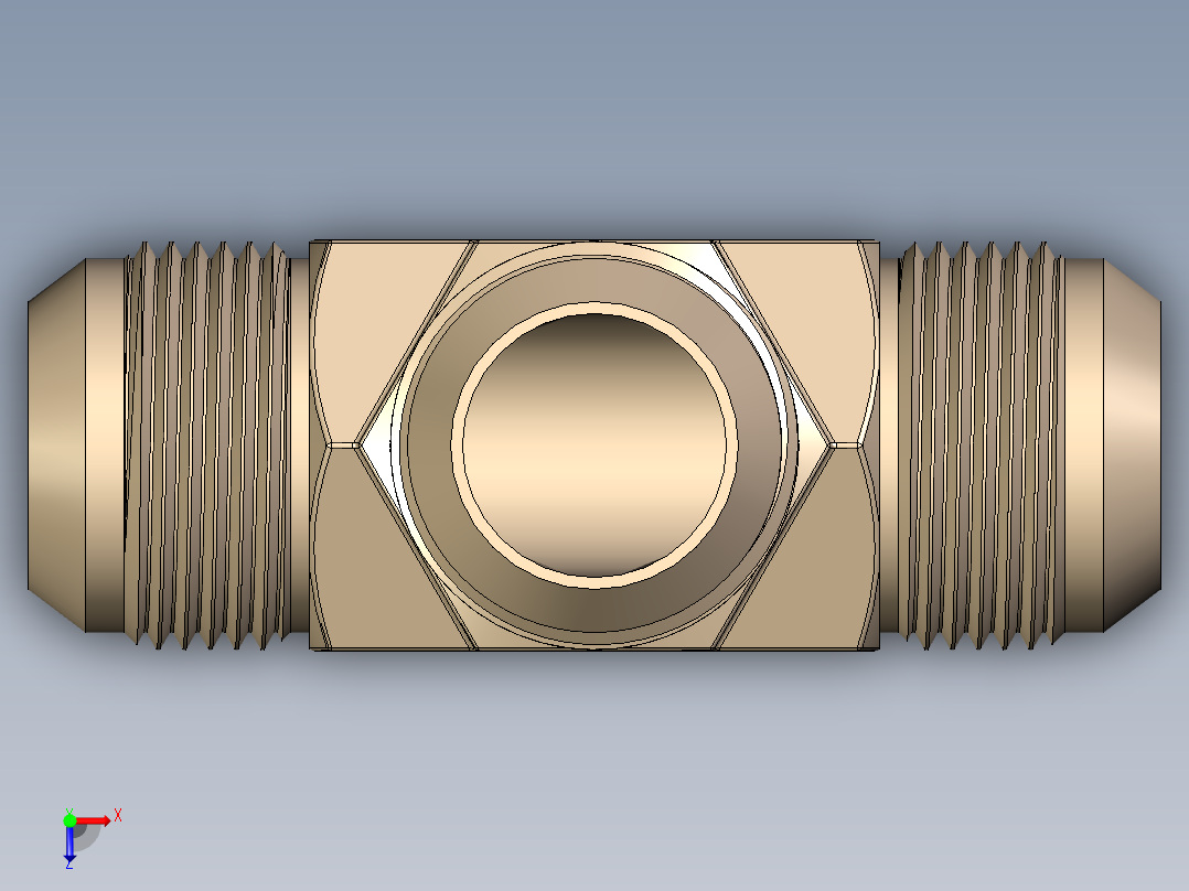 B3004542-三通管接头喇叭口俯视图