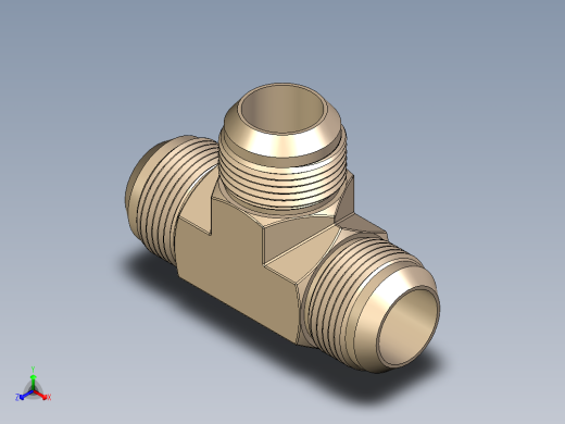 B3004542-三通管接头喇叭口正等轴测缩略图