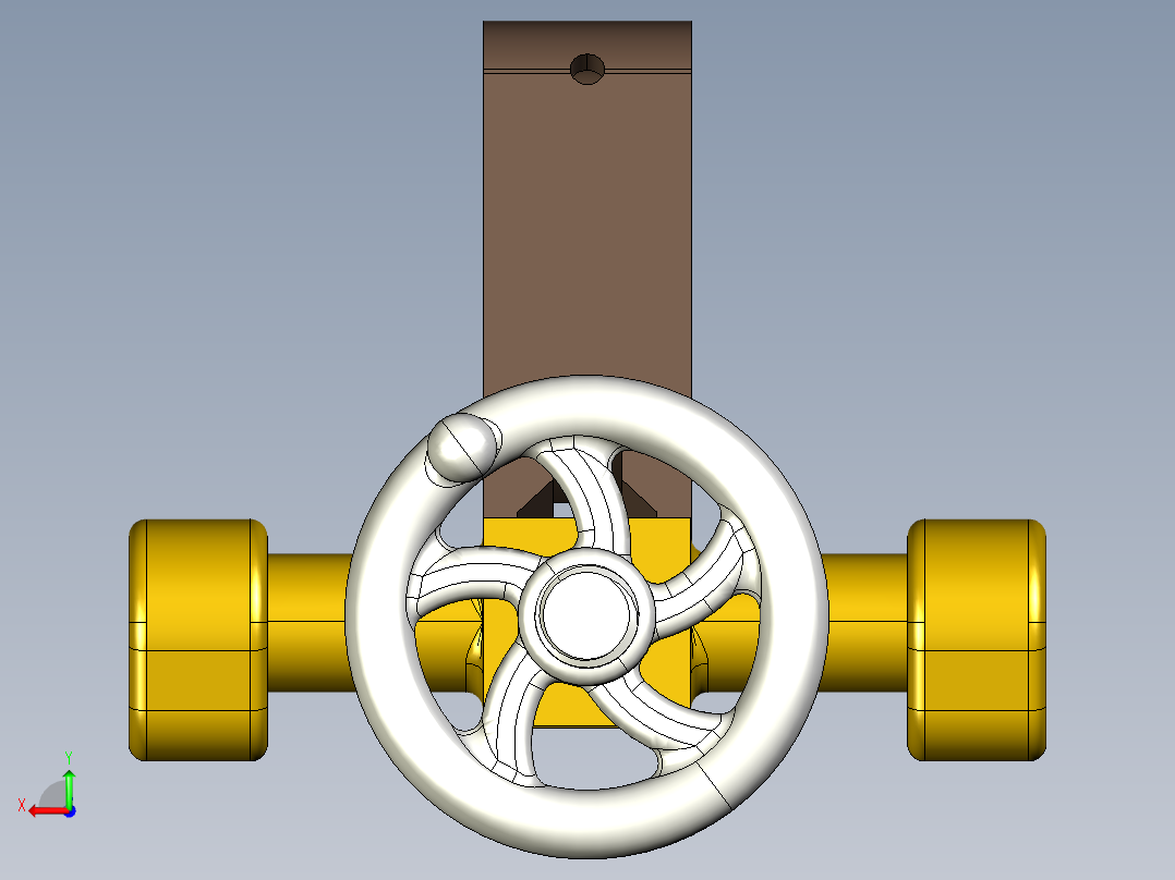 蒸汽机d10-stuart-hand-wheel-assembly-for-reverse-模型格式为 stp后视图