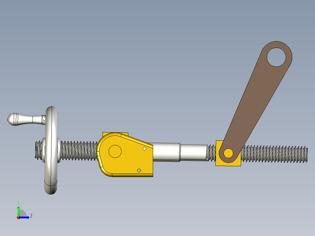 蒸汽机d10-stuart-hand-wheel-assembly-for-reverse-模型格式为 stp左视图