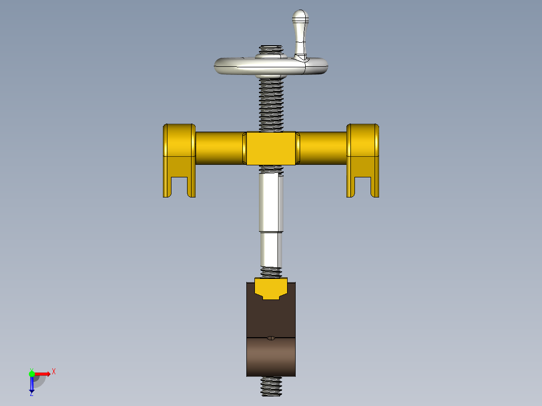 蒸汽机d10-stuart-hand-wheel-assembly-for-reverse-模型格式为 stp俯视图