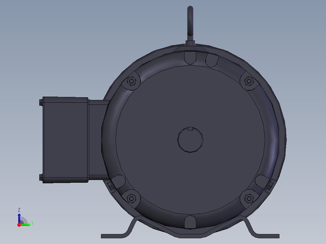 马达de 3HP-1150 rpm右视图
