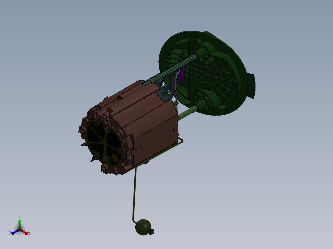 汽车燃油泵模型图正等轴测图
