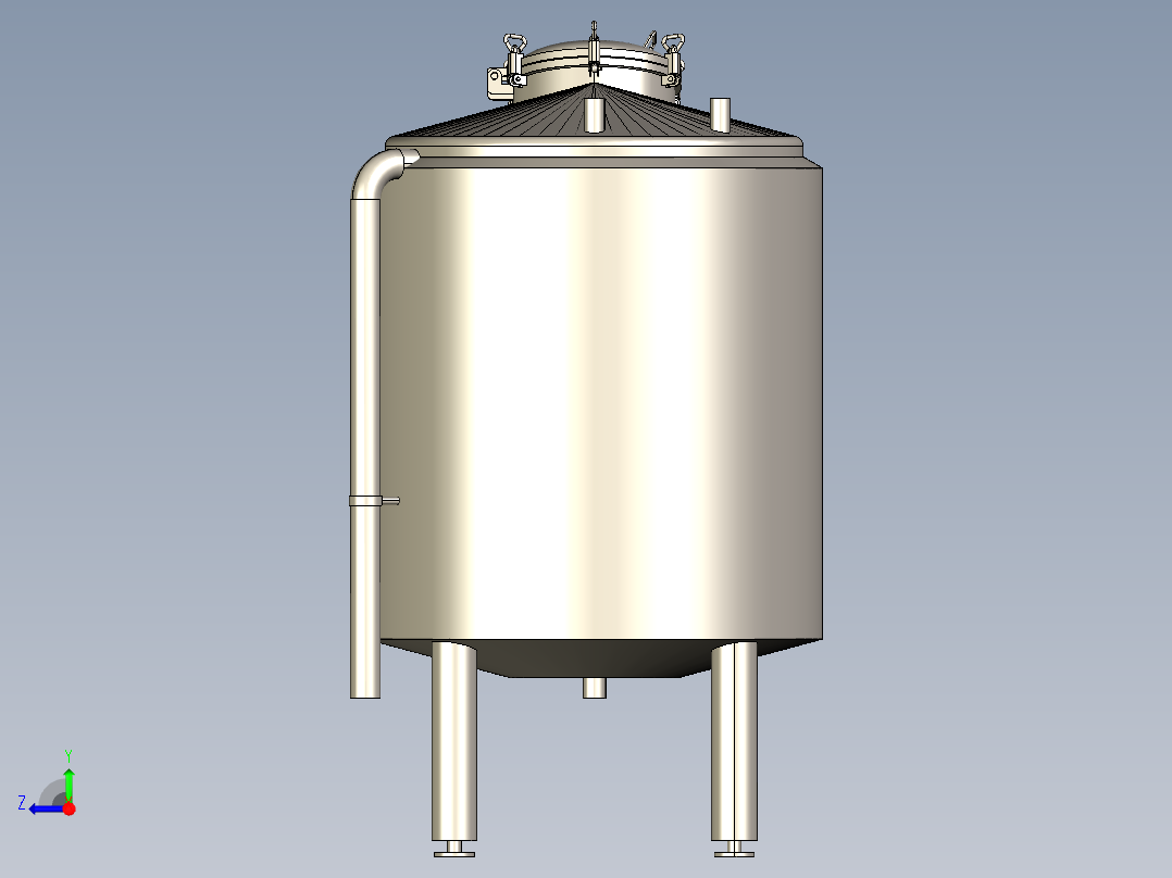 立式CIP储罐(1000L、2000L)右视图