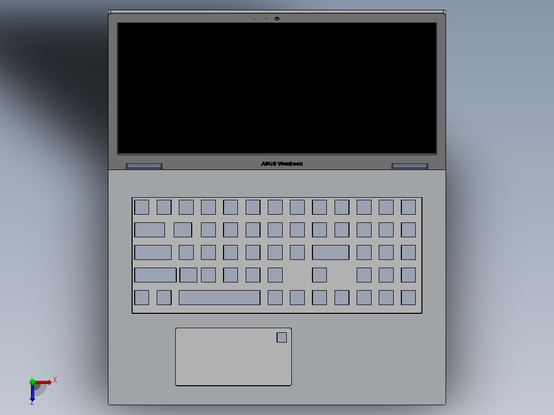 笔记本电脑1097俯视图