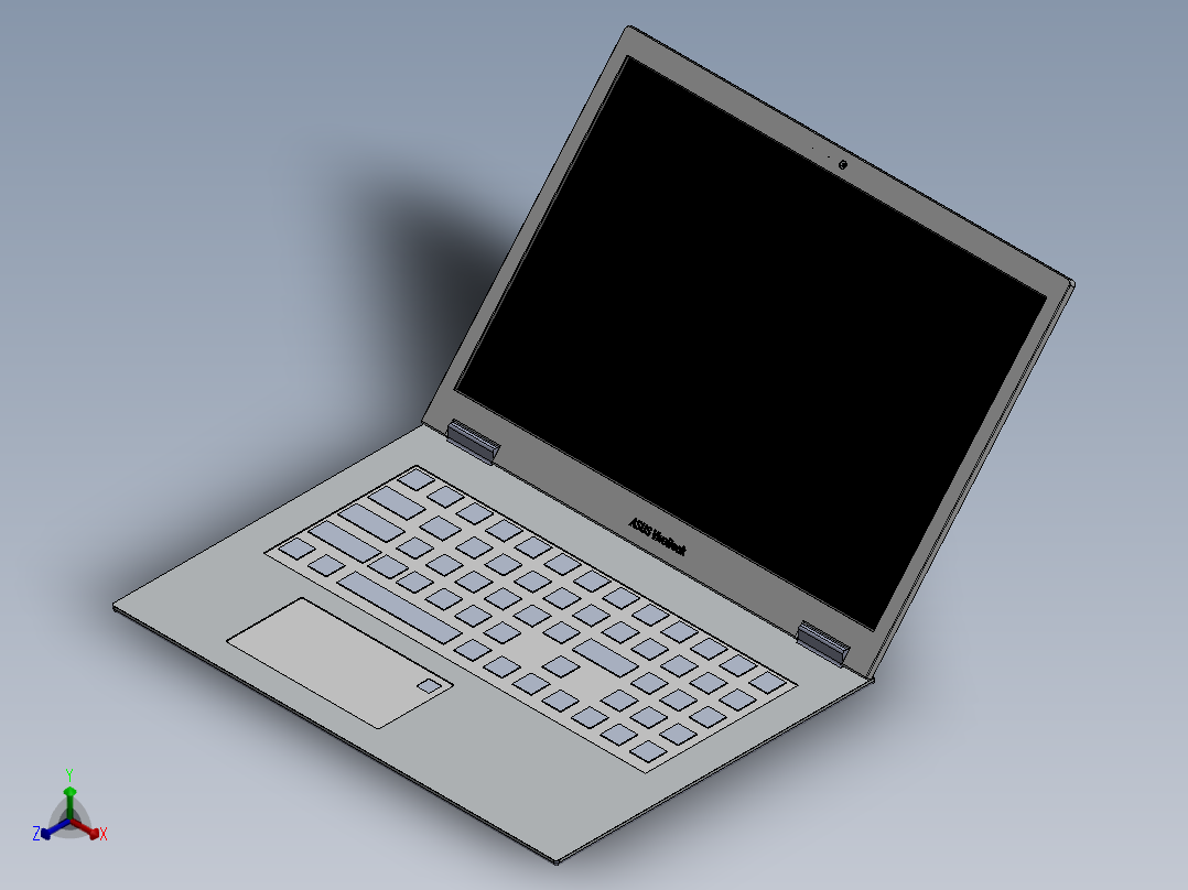 笔记本电脑1097正等轴测图