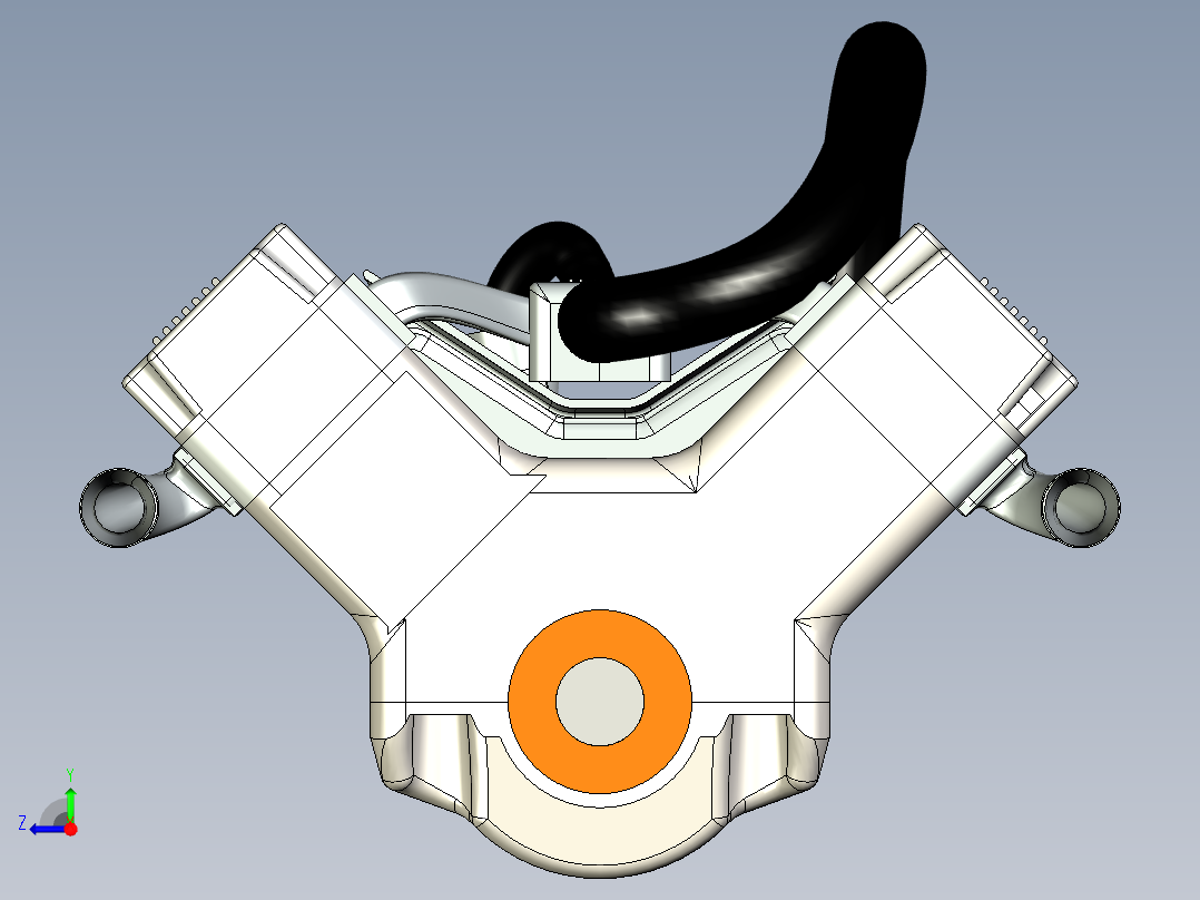 双涡轮增压V6发动机右视图