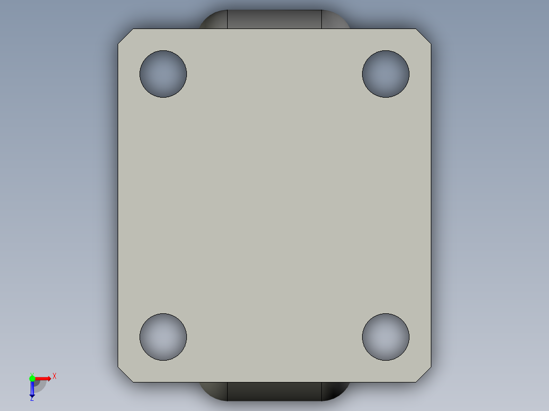 5寸重型高品质尼龙固定脚轮5寸重型高品质尼龙固定脚轮-125俯视图