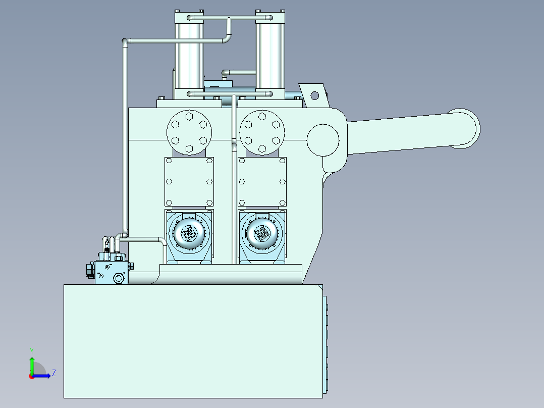 板料向前输送设备（针对钢板卷料）左视图
