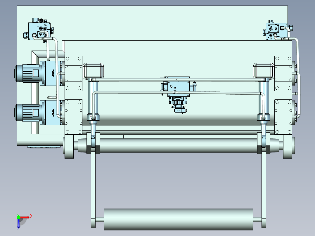 板料向前输送设备（针对钢板卷料）俯视图