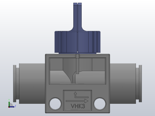 VHK系列P快速接头A快速接头二通三通手动阀[VHK3R-04F-04F]左视缩略图