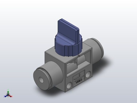 VHK系列P快速接头A快速接头二通三通手动阀[VHK3R-04F-04F]正等轴测缩略图