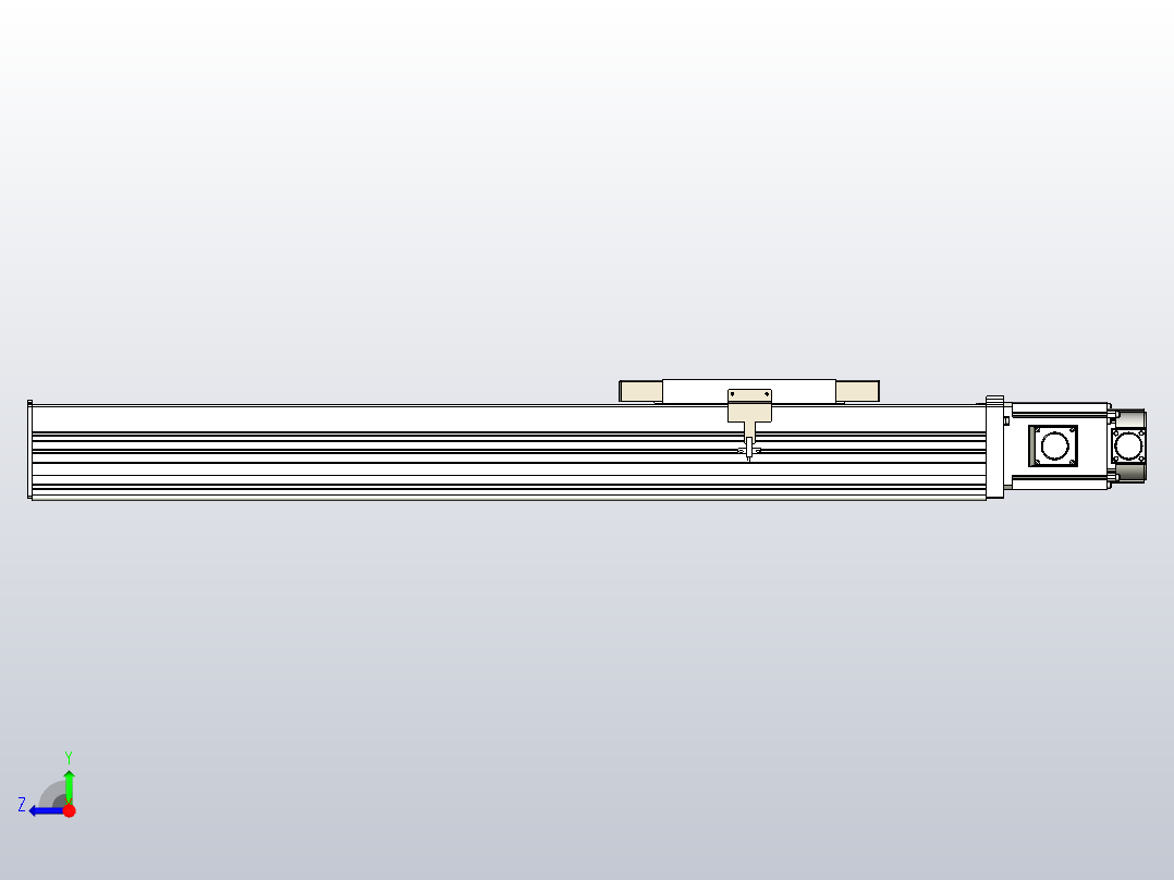 滚珠丝杠直线轴带导轨全封闭TPA-HCR-220D-3210C-L650-M-Y-P1K-N3右视图