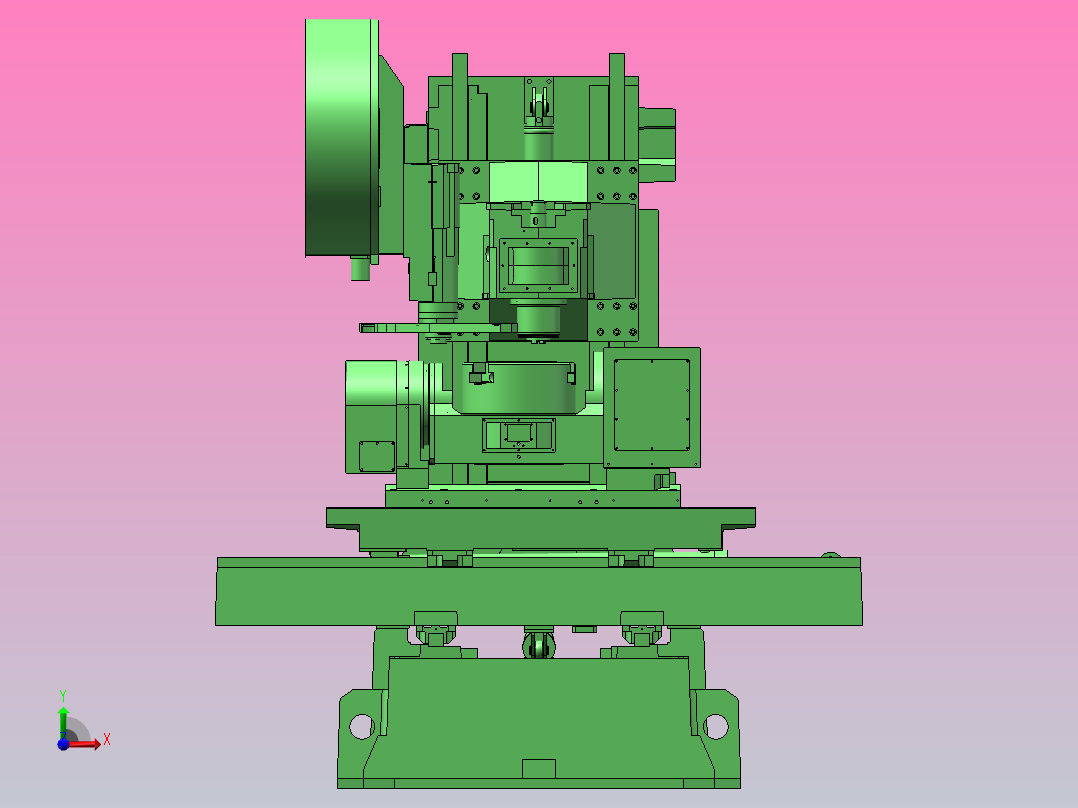 五轴立式机床液压系统（SW+CAD+说明）前视图