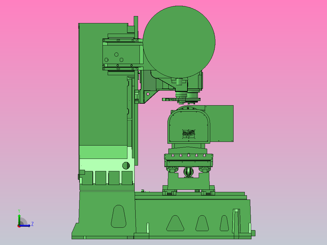 五轴立式机床液压系统（SW+CAD+说明）左视图