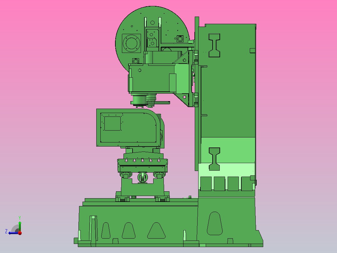 五轴立式机床液压系统（SW+CAD+说明）右视图