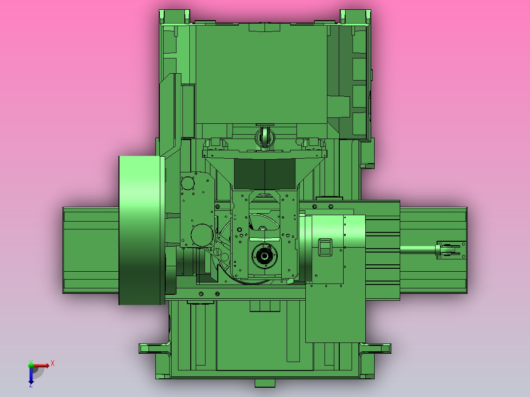 五轴立式机床液压系统（SW+CAD+说明）俯视图