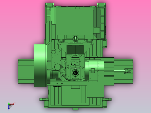 五轴立式机床液压系统（SW+CAD+说明）俯视缩略图