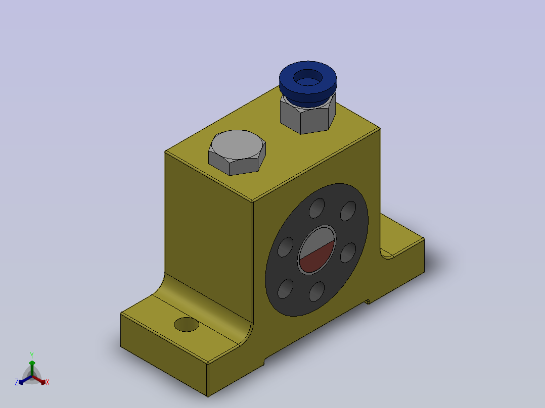 GT60气动齿轮式振动器[GT-8]正等轴测图