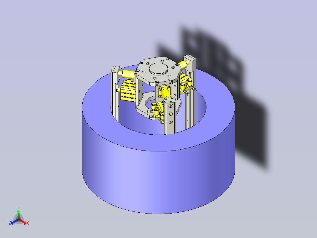 一款圆柱工件用夹头3D模型主视图