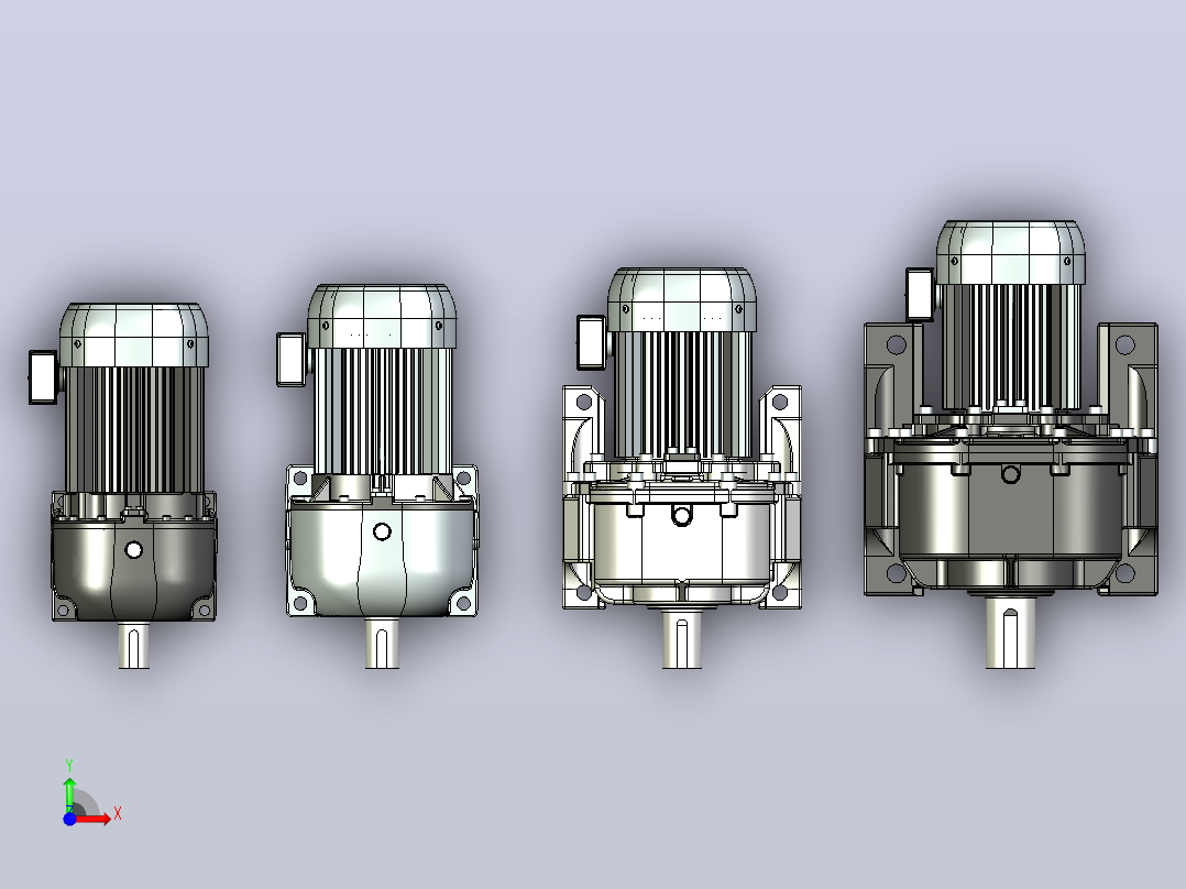 三菱电机5，5kW dm-dp系列圆柱齿轮电机前视图
