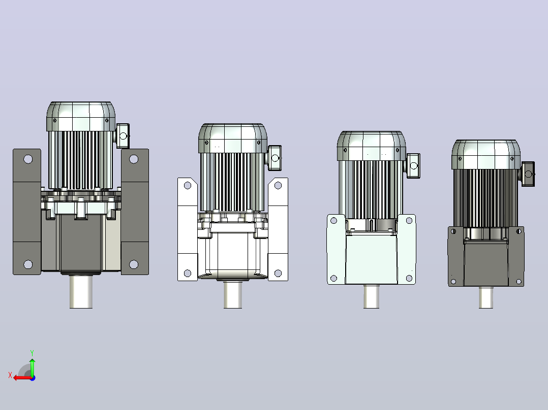 三菱电机5，5kW dm-dp系列圆柱齿轮电机后视图
