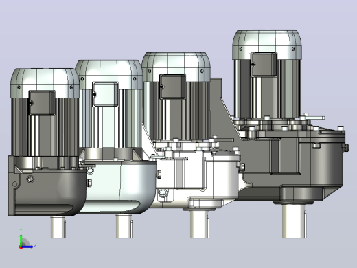 三菱电机5，5kW dm-dp系列圆柱齿轮电机左视缩略图