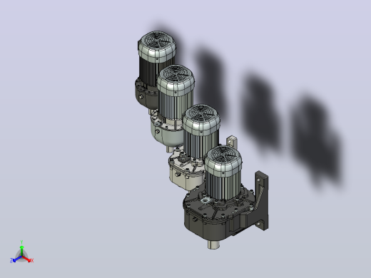三菱电机5，5kW dm-dp系列圆柱齿轮电机正等轴测缩略图