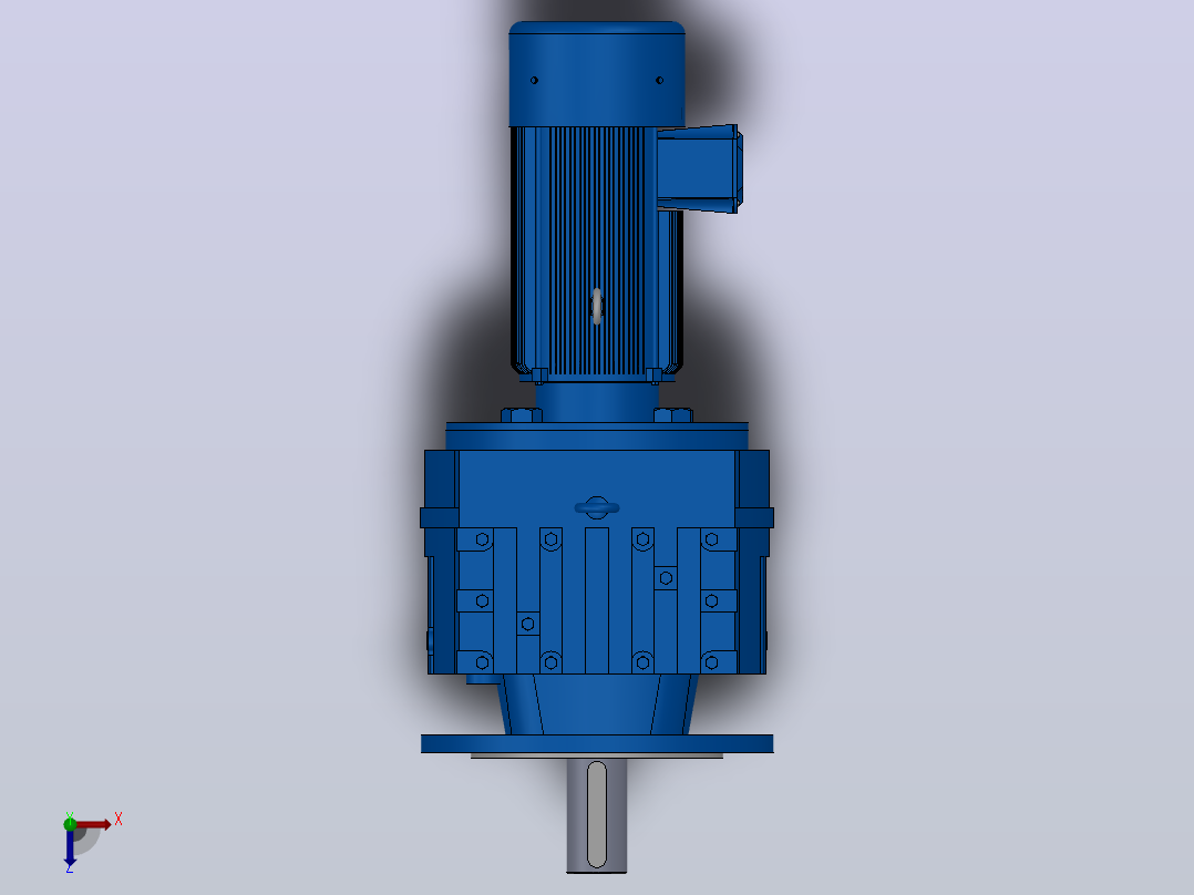 RF97法兰轴伸式安装斜齿轮减速机RF97-YVB0.75-4P-80-M1-0°-Φ350俯视图
