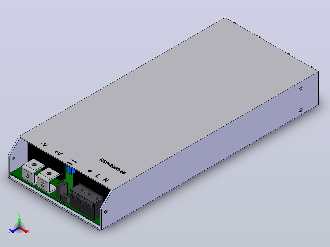 RSP-2000-48 Meanwell电源正等轴测图