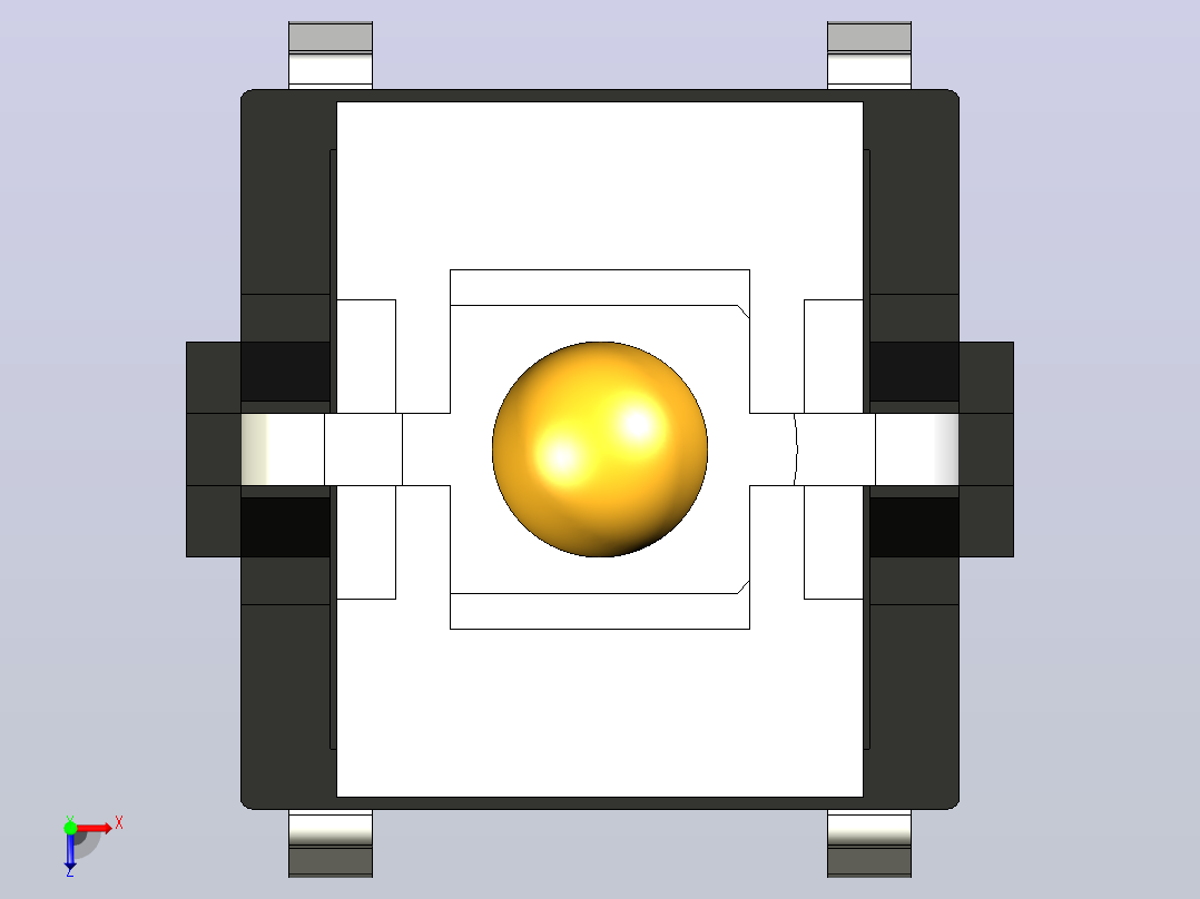 按键开关背光LED 6x6毫米 14俯视图