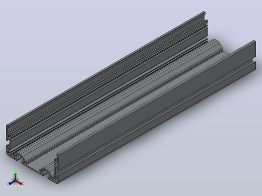 滚轮轨道6系列 80×40 经济型 氧化银白_滚轮轨道6系列 80x40 经济型 氧化银白-300mm正等轴测缩略图