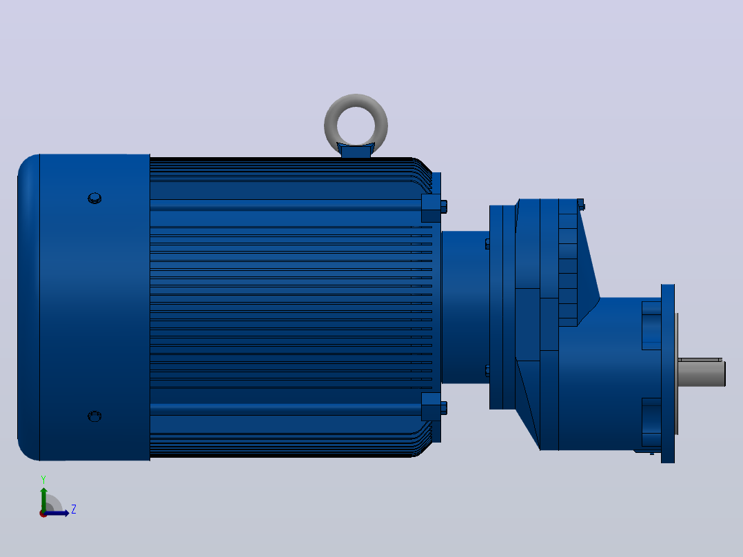 RXF57法兰轴伸式安装斜齿轮减速机RX57-Y4-4P-112M-M1-0°-Φ140左视图