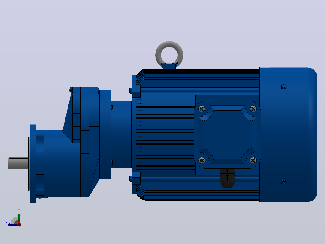 RXF57法兰轴伸式安装斜齿轮减速机RX57-Y4-4P-112M-M1-0°-Φ140右视图