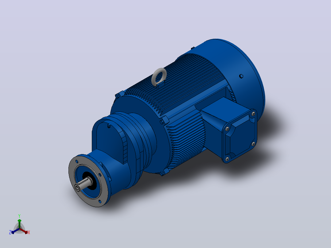 RXF57法兰轴伸式安装斜齿轮减速机RX57-Y4-4P-112M-M1-0°-Φ140正等轴测图