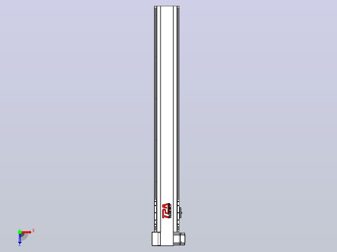 皮带直线轴半封闭可选导轨TPA-HNB-120D-110-L850-LP-Y-P40-N3俯视图