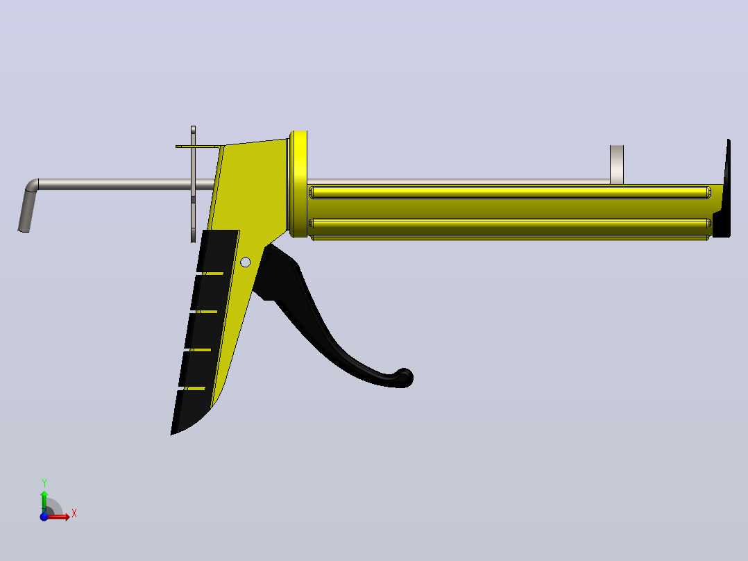 solidworks气动压胶枪前视图