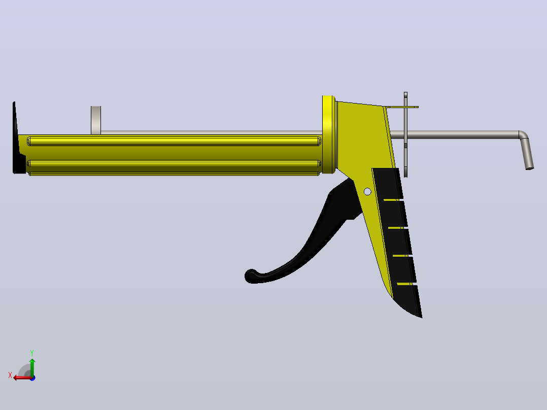 solidworks气动压胶枪后视图
