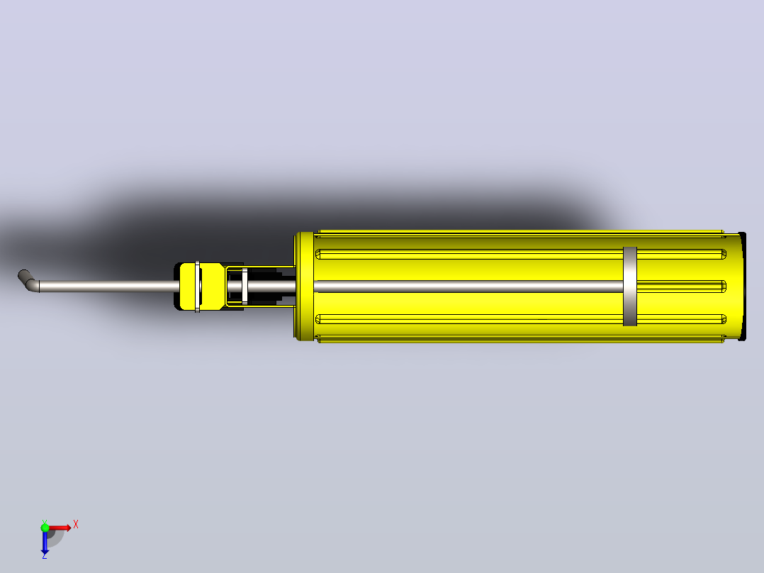 solidworks气动压胶枪俯视图