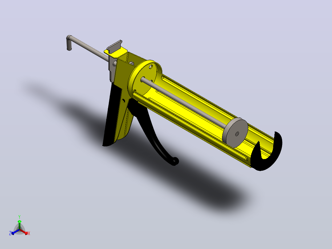 solidworks气动压胶枪正等轴测图